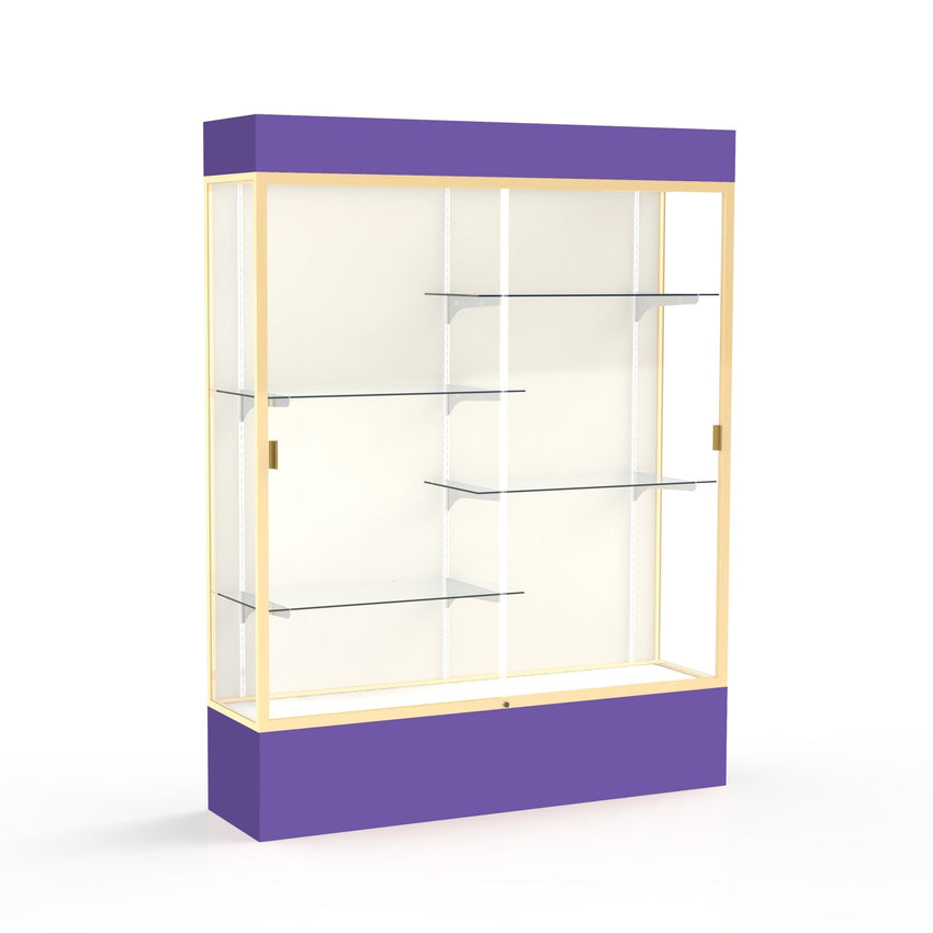 Ghent Spirit Floor Display Case Lighted, Aluminum Frame, 80"H x 60"W x 16"D - Waddell Display Collection (GHE - 3175XX - XX - XX) - SchoolOutlet