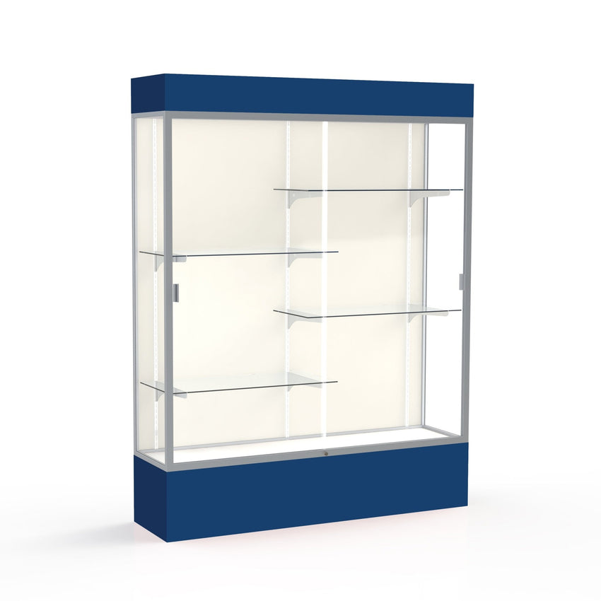 Ghent Spirit Floor Display Case Lighted, Aluminum Frame, 80"H x 60"W x 16"D - Waddell Display Collection (GHE - 3175XX - XX - XX) - SchoolOutlet