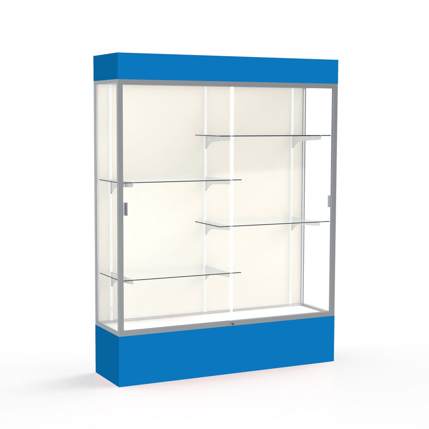 Ghent Spirit Floor Display Case Lighted, Aluminum Frame, 80"H x 60"W x 16"D - Waddell Display Collection (GHE - 3175XX - XX - XX) - SchoolOutlet