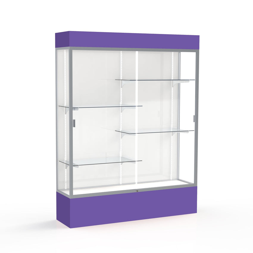Ghent Spirit Floor Display Case Lighted, Aluminum Frame, 80"H x 60"W x 16"D - Waddell Display Collection (GHE - 3175XX - XX - XX) - SchoolOutlet