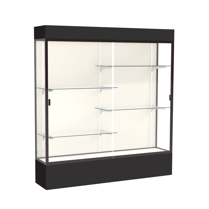 Ghent Spirit Floor Display Case Lighted, Aluminum Frame, 80"H x 72"W x 16"D - Waddell Display Collection (GHE - 3176XX - XX - XX) - SchoolOutlet