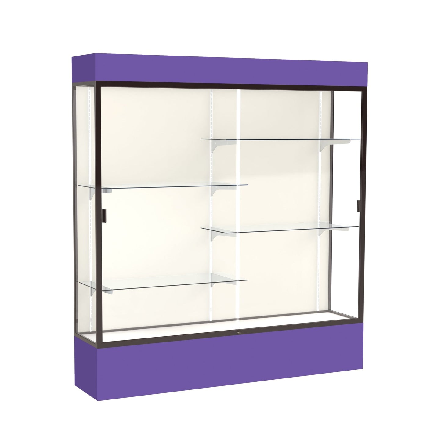 Ghent Spirit Floor Display Case Lighted, Aluminum Frame, 80"H x 72"W x 16"D - Waddell Display Collection (GHE - 3176XX - XX - XX) - SchoolOutlet