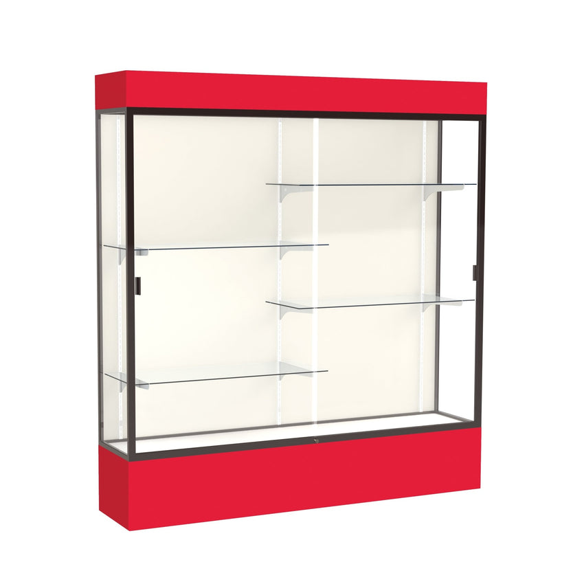 Ghent Spirit Floor Display Case Lighted, Aluminum Frame, 80"H x 72"W x 16"D - Waddell Display Collection (GHE - 3176XX - XX - XX) - SchoolOutlet