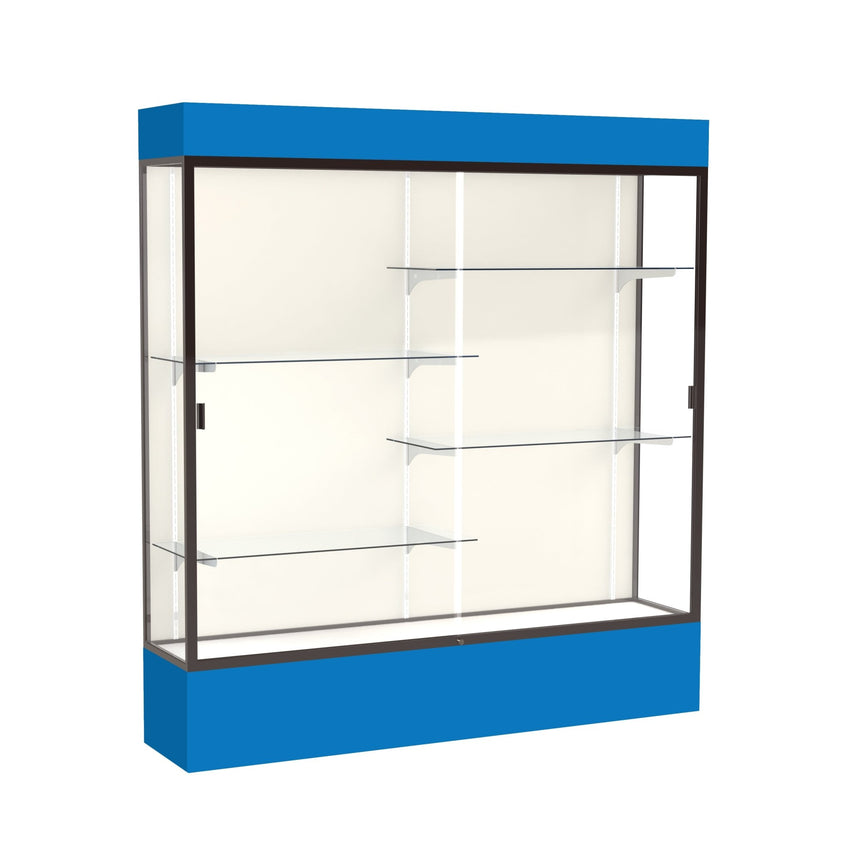 Ghent Spirit Floor Display Case Lighted, Aluminum Frame, 80"H x 72"W x 16"D - Waddell Display Collection (GHE - 3176XX - XX - XX) - SchoolOutlet