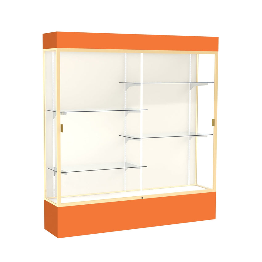 Ghent Spirit Floor Display Case Lighted, Aluminum Frame, 80"H x 72"W x 16"D - Waddell Display Collection (GHE - 3176XX - XX - XX) - SchoolOutlet