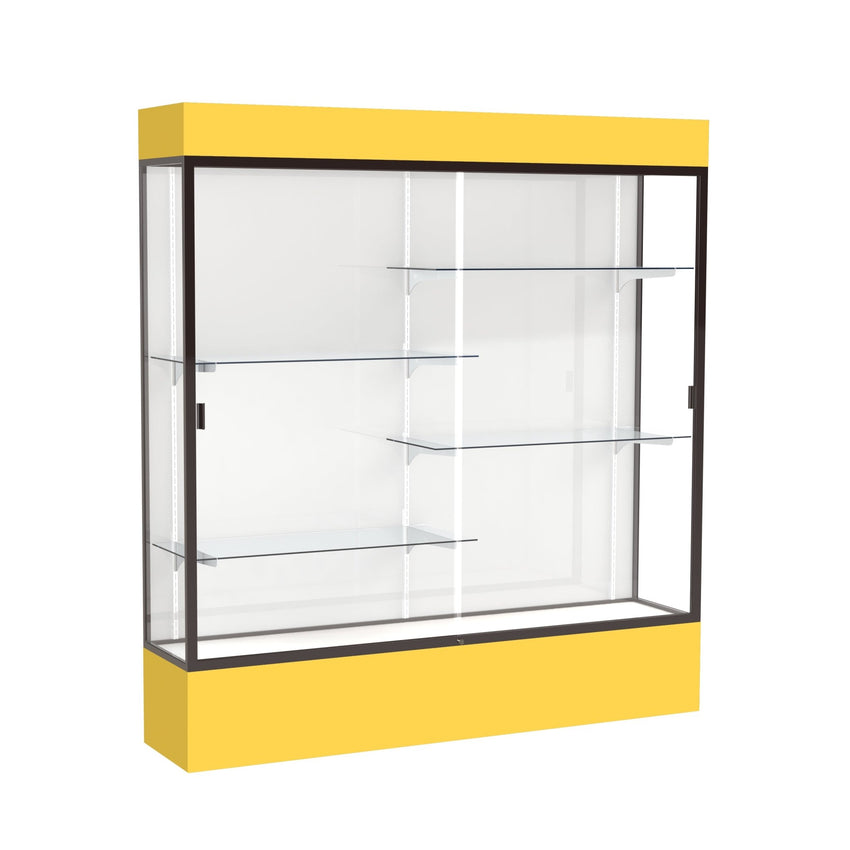 Ghent Spirit Floor Display Case Lighted, Aluminum Frame, 80"H x 72"W x 16"D - Waddell Display Collection (GHE - 3176XX - XX - XX) - SchoolOutlet