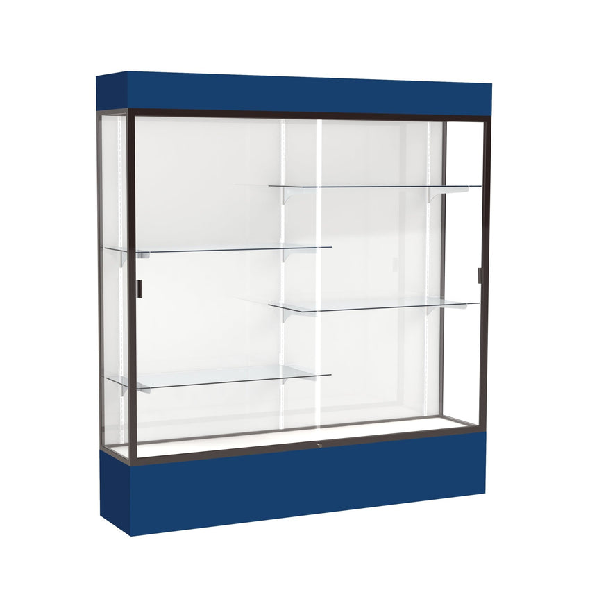 Ghent Spirit Floor Display Case Lighted, Aluminum Frame, 80"H x 72"W x 16"D - Waddell Display Collection (GHE - 3176XX - XX - XX) - SchoolOutlet