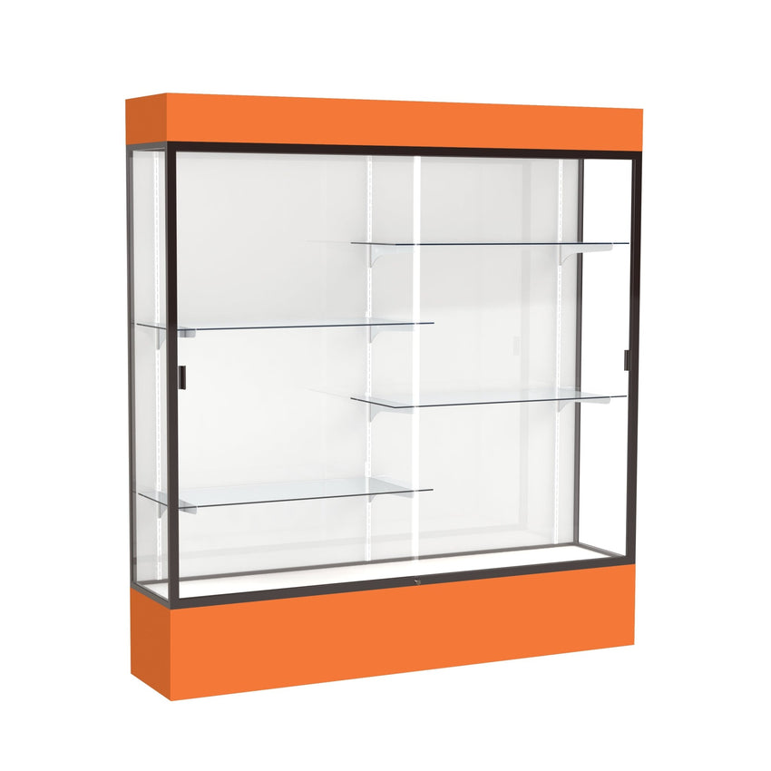 Ghent Spirit Floor Display Case Lighted, Aluminum Frame, 80"H x 72"W x 16"D - Waddell Display Collection (GHE - 3176XX - XX - XX) - SchoolOutlet