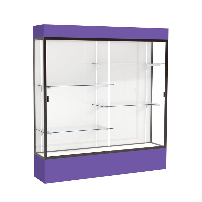 Ghent Spirit Floor Display Case Lighted, Aluminum Frame, 80"H x 72"W x 16"D - Waddell Display Collection (GHE - 3176XX - XX - XX) - SchoolOutlet