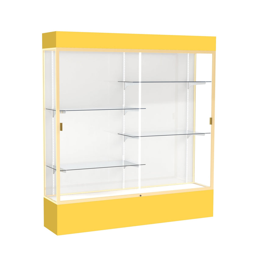 Ghent Spirit Floor Display Case Lighted, Aluminum Frame, 80"H x 72"W x 16"D - Waddell Display Collection (GHE - 3176XX - XX - XX) - SchoolOutlet