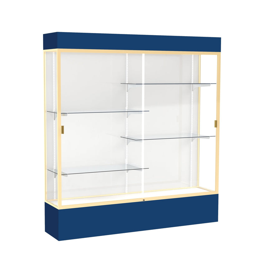 Ghent Spirit Floor Display Case Lighted, Aluminum Frame, 80"H x 72"W x 16"D - Waddell Display Collection (GHE - 3176XX - XX - XX) - SchoolOutlet