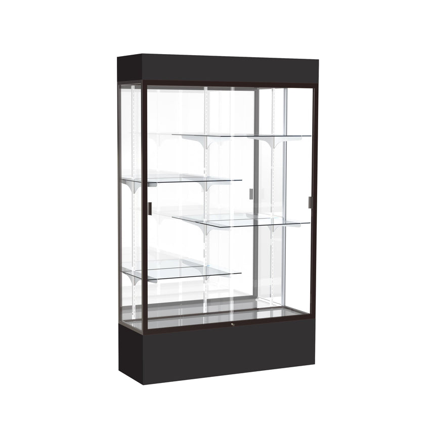 Ghent Spirit Floor Display Case, Unlighted, Aluminum Frame, 72"H x 48"W x 16"D - Waddell Display Collection (GHE - 374XX - XX - XX) - SchoolOutlet