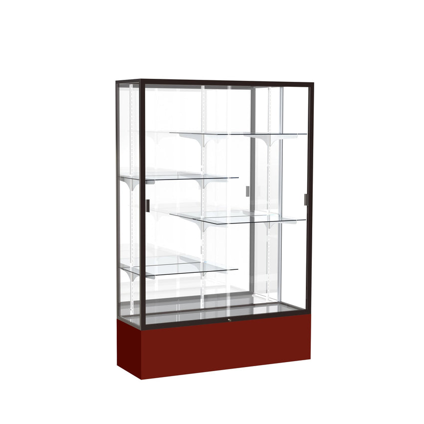 Ghent Spirit Floor Display Case, Unlighted, Aluminum Frame, 72"H x 48"W x 16"D - Waddell Display Collection (GHE - 374XX - XX - XX) - SchoolOutlet