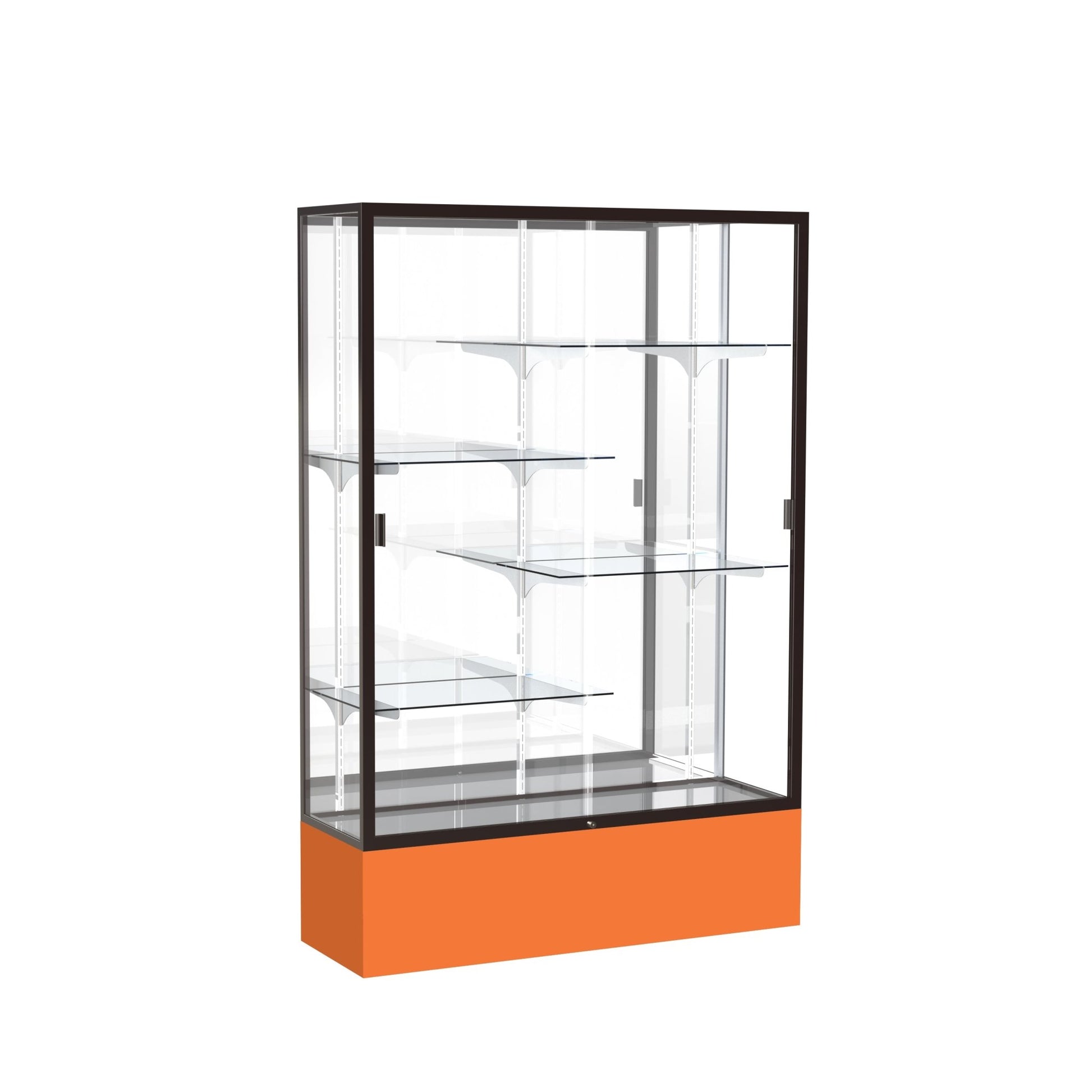 Ghent Spirit Floor Display Case, Unlighted, Aluminum Frame, 72"H x 48"W x 16"D - Waddell Display Collection (GHE - 374XX - XX - XX) - SchoolOutlet
