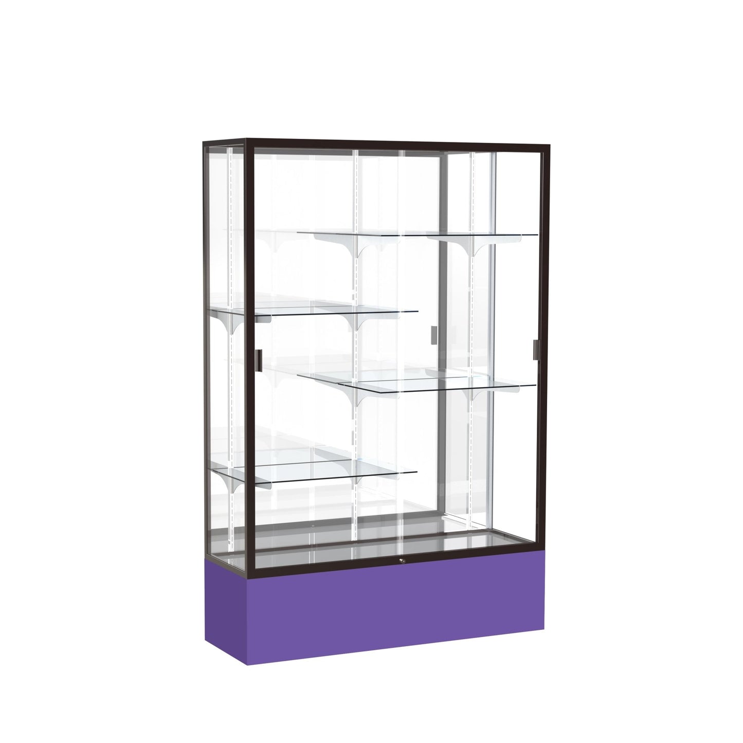 Ghent Spirit Floor Display Case, Unlighted, Aluminum Frame, 72"H x 48"W x 16"D - Waddell Display Collection (GHE - 374XX - XX - XX) - SchoolOutlet