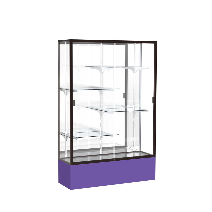 Ghent Spirit Floor Display Case, Unlighted, Aluminum Frame, 72"H x 48"W x 16"D - Waddell Display Collection (GHE - 374XX - XX - XX) - SchoolOutlet