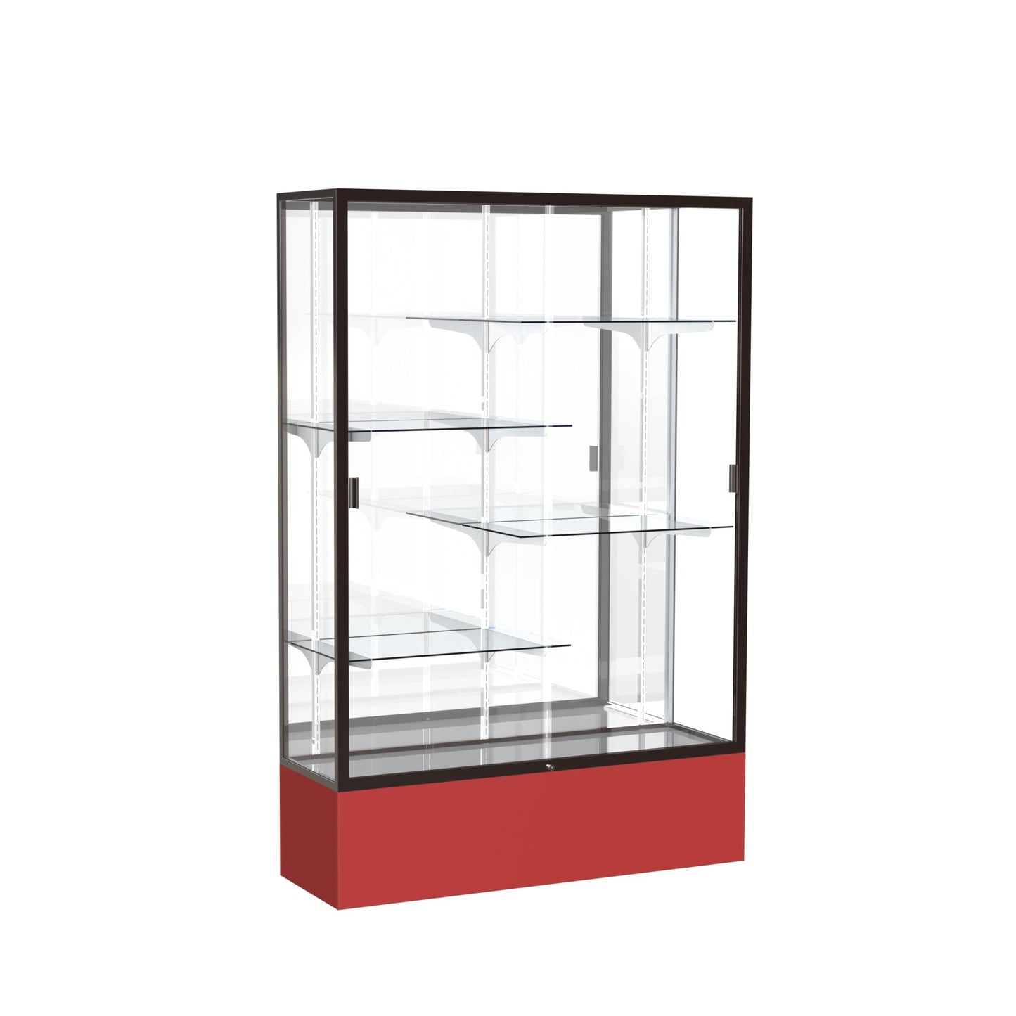 Ghent Spirit Floor Display Case, Unlighted, Aluminum Frame, 72"H x 48"W x 16"D - Waddell Display Collection (GHE - 374XX - XX - XX) - SchoolOutlet