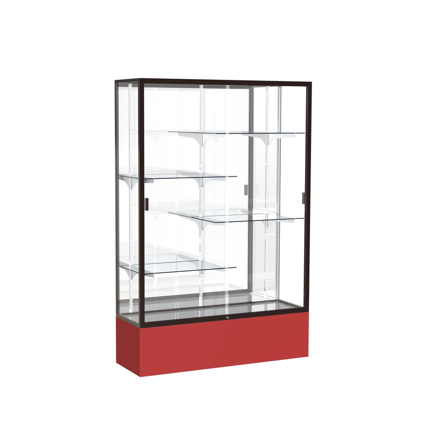 Ghent Spirit Floor Display Case, Unlighted, Aluminum Frame, 72"H x 48"W x 16"D - Waddell Display Collection (GHE - 374XX - XX - XX) - SchoolOutlet