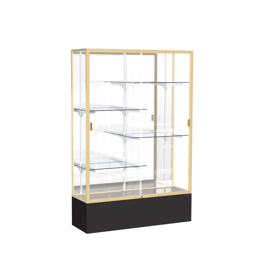 Ghent Spirit Floor Display Case, Unlighted, Aluminum Frame, 72"H x 48"W x 16"D - Waddell Display Collection (GHE - 374XX - XX - XX) - SchoolOutlet