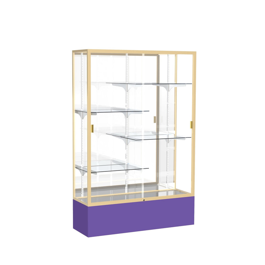 Ghent Spirit Floor Display Case, Unlighted, Aluminum Frame, 72"H x 48"W x 16"D - Waddell Display Collection (GHE - 374XX - XX - XX) - SchoolOutlet
