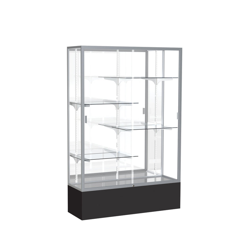 Ghent Spirit Floor Display Case, Unlighted, Aluminum Frame, 72"H x 48"W x 16"D - Waddell Display Collection (GHE - 374XX - XX - XX) - SchoolOutlet