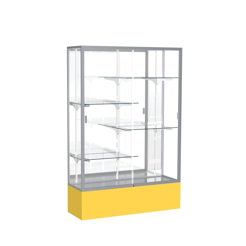 Ghent Spirit Floor Display Case, Unlighted, Aluminum Frame, 72"H x 48"W x 16"D - Waddell Display Collection (GHE - 374XX - XX - XX) - SchoolOutlet