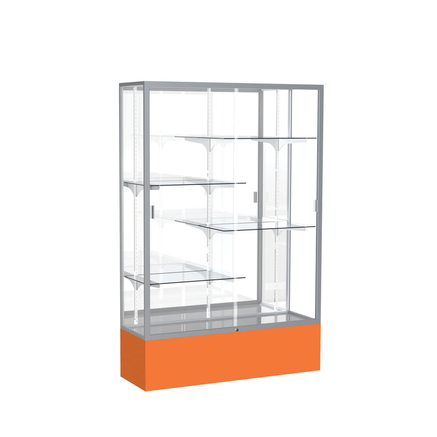 Ghent Spirit Floor Display Case, Unlighted, Aluminum Frame, 72"H x 48"W x 16"D - Waddell Display Collection (GHE - 374XX - XX - XX) - SchoolOutlet