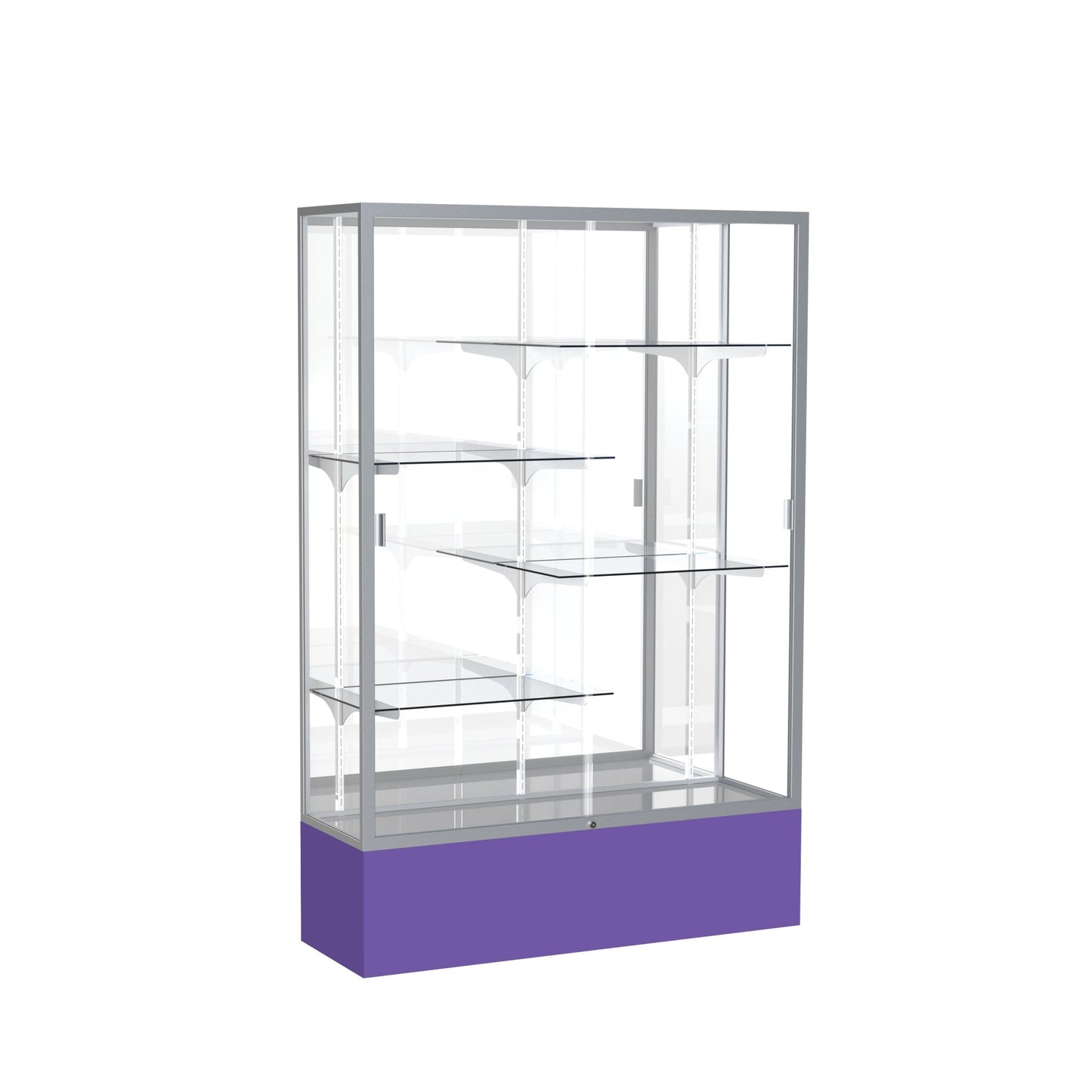 Ghent Spirit Floor Display Case, Unlighted, Aluminum Frame, 72"H x 48"W x 16"D - Waddell Display Collection (GHE - 374XX - XX - XX) - SchoolOutlet
