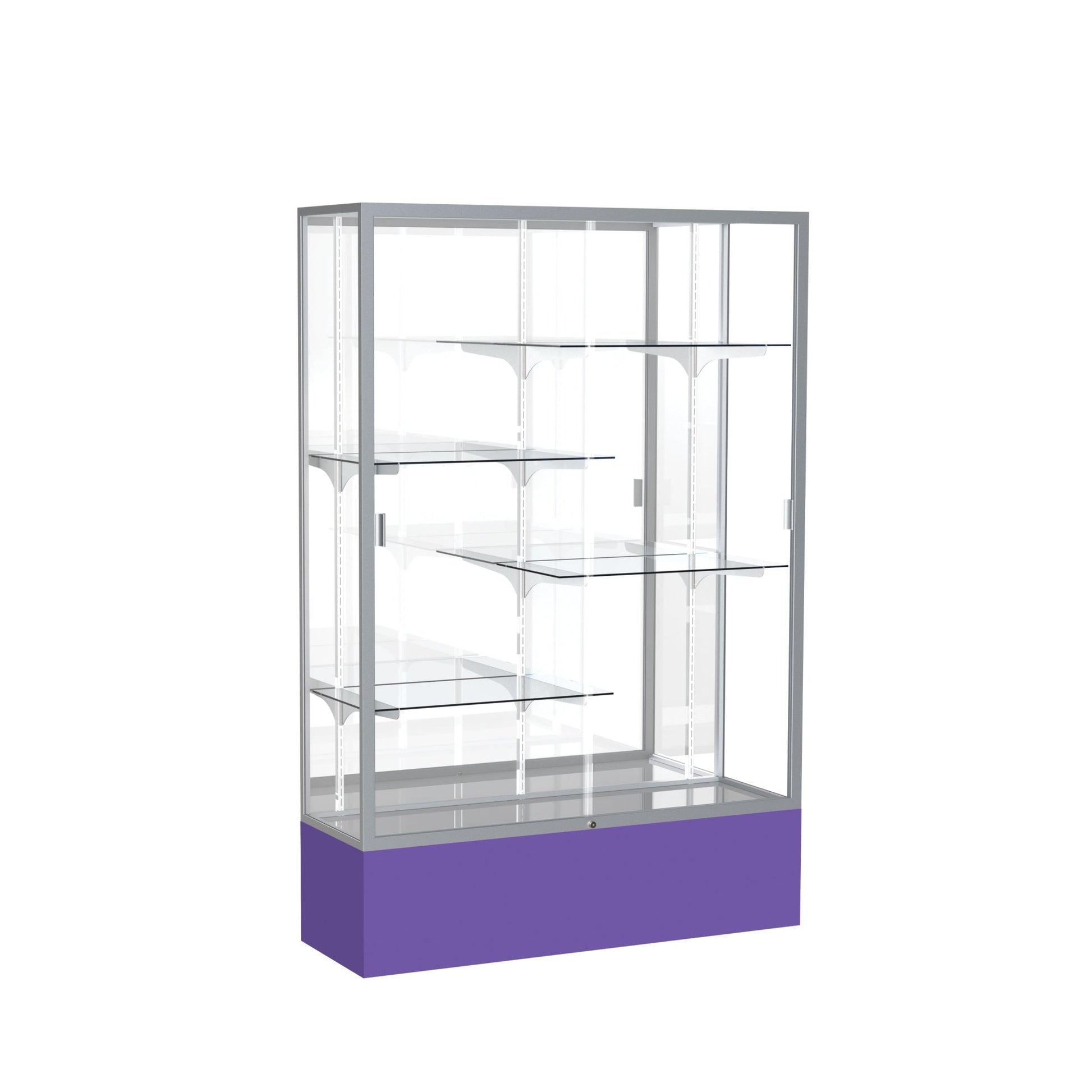 Ghent Spirit Floor Display Case, Unlighted, Aluminum Frame, 72"H x 48"W x 16"D - Waddell Display Collection (GHE - 374XX - XX - XX) - SchoolOutlet