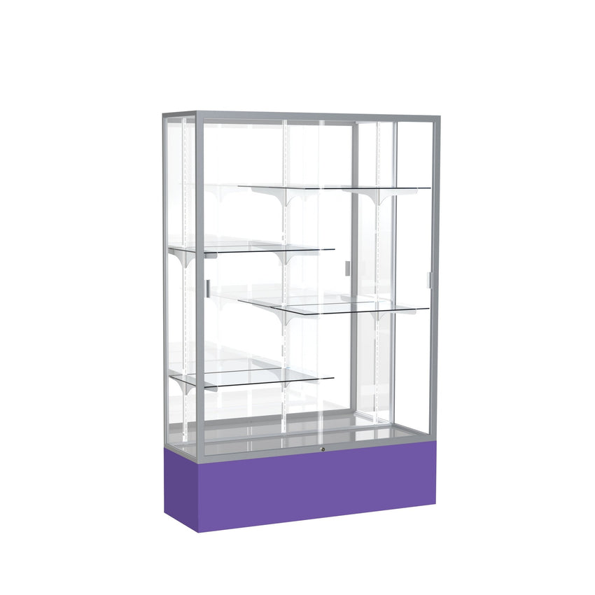 Ghent Spirit Floor Display Case, Unlighted, Aluminum Frame, 72"H x 48"W x 16"D - Waddell Display Collection (GHE - 374XX - XX - XX) - SchoolOutlet