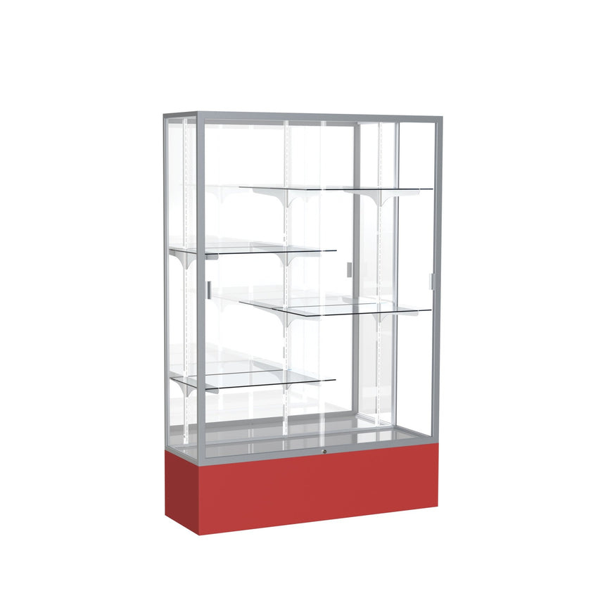 Ghent Spirit Floor Display Case, Unlighted, Aluminum Frame, 72"H x 48"W x 16"D - Waddell Display Collection (GHE - 374XX - XX - XX) - SchoolOutlet