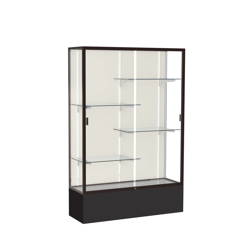 Ghent Spirit Floor Display Case, Unlighted, Aluminum Frame, 72"H x 48"W x 16"D - Waddell Display Collection (GHE - 374XX - XX - XX) - SchoolOutlet