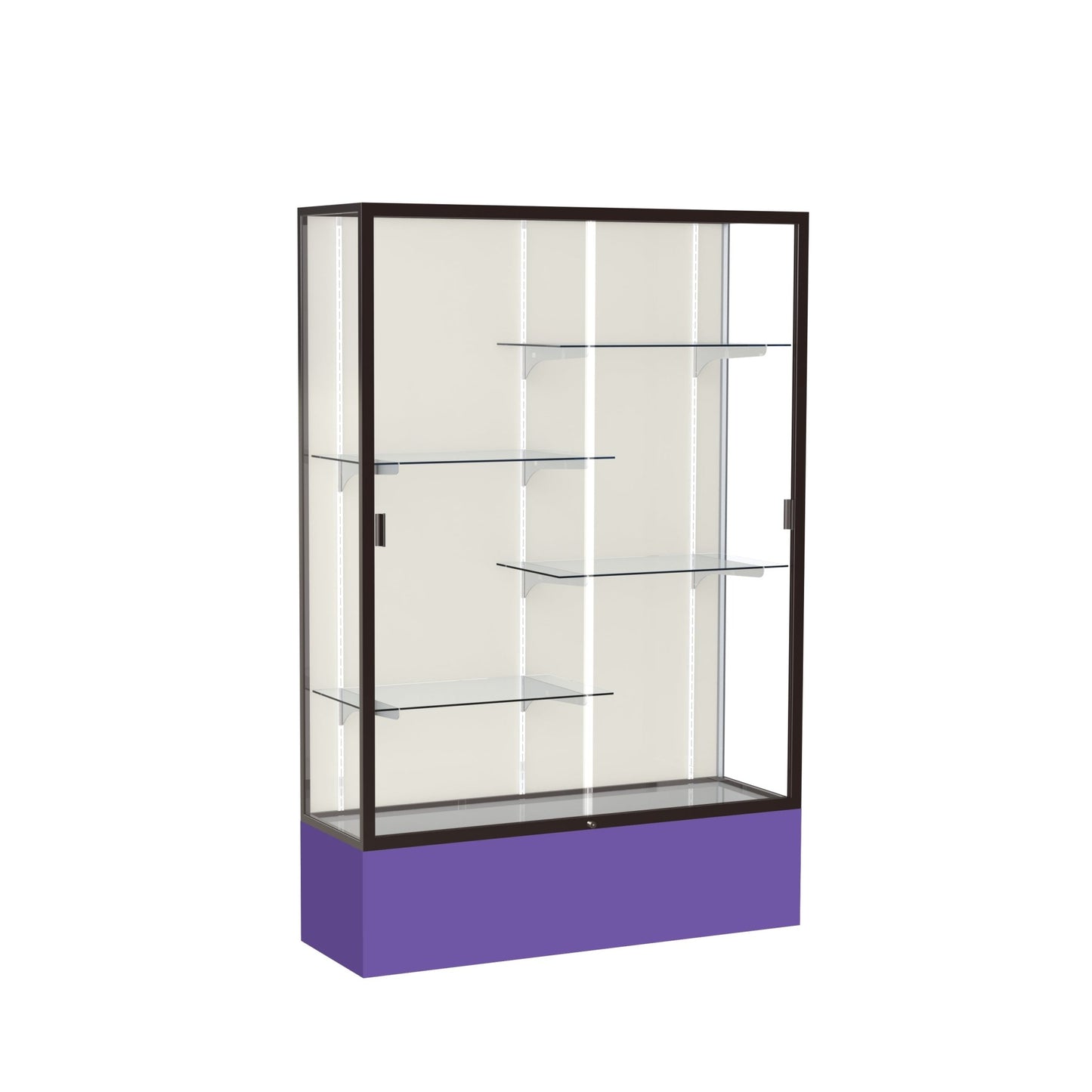 Ghent Spirit Floor Display Case, Unlighted, Aluminum Frame, 72"H x 48"W x 16"D - Waddell Display Collection (GHE - 374XX - XX - XX) - SchoolOutlet