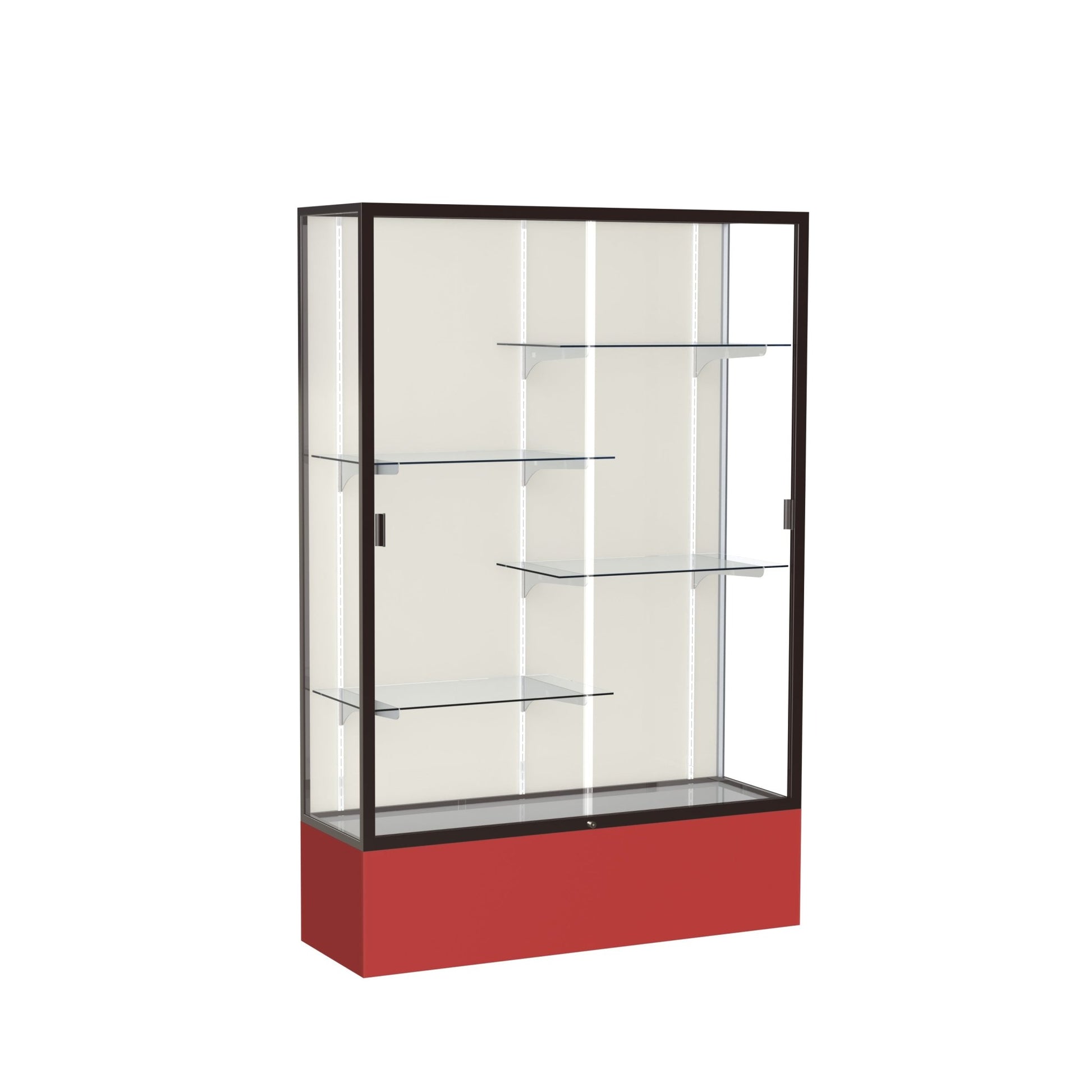 Ghent Spirit Floor Display Case, Unlighted, Aluminum Frame, 72"H x 48"W x 16"D - Waddell Display Collection (GHE - 374XX - XX - XX) - SchoolOutlet