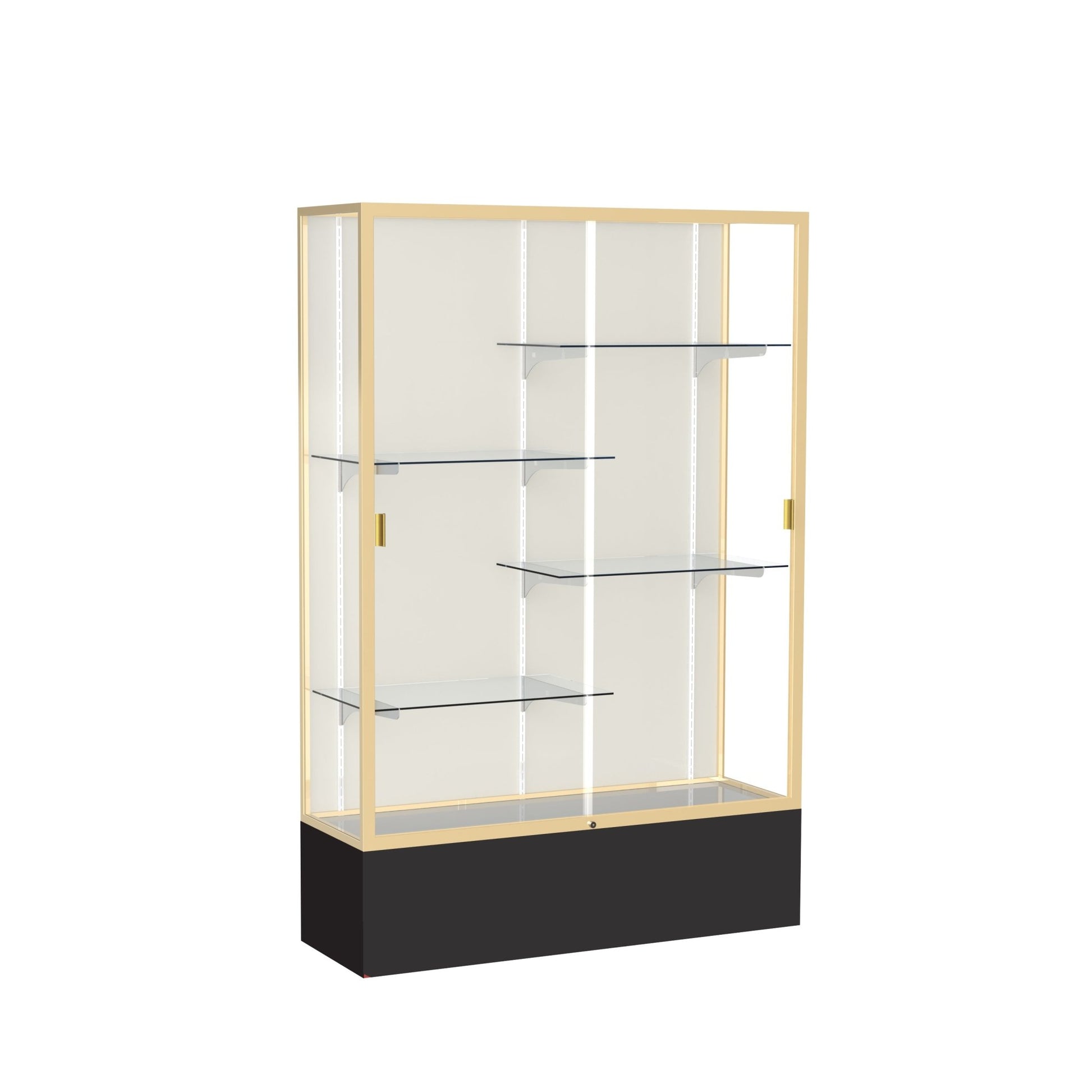 Ghent Spirit Floor Display Case, Unlighted, Aluminum Frame, 72"H x 48"W x 16"D - Waddell Display Collection (GHE - 374XX - XX - XX) - SchoolOutlet