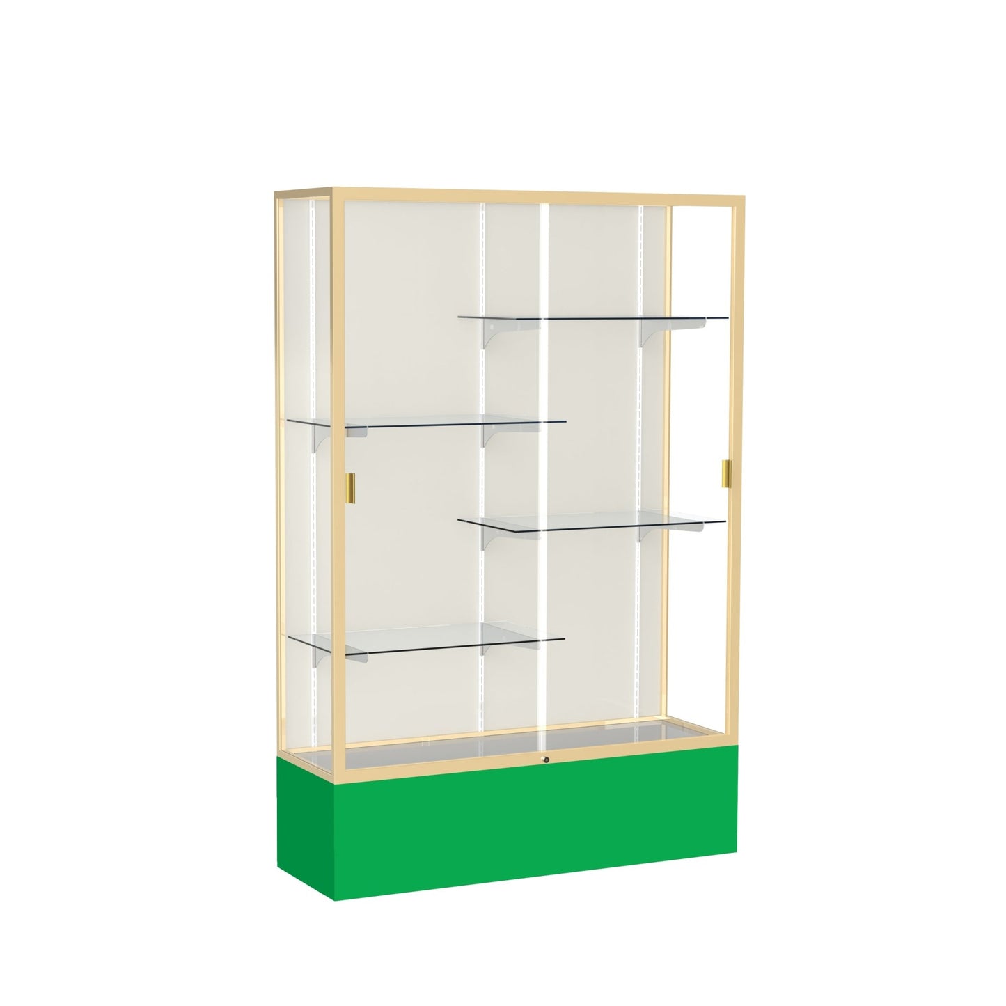 Ghent Spirit Floor Display Case, Unlighted, Aluminum Frame, 72"H x 48"W x 16"D - Waddell Display Collection (GHE - 374XX - XX - XX) - SchoolOutlet