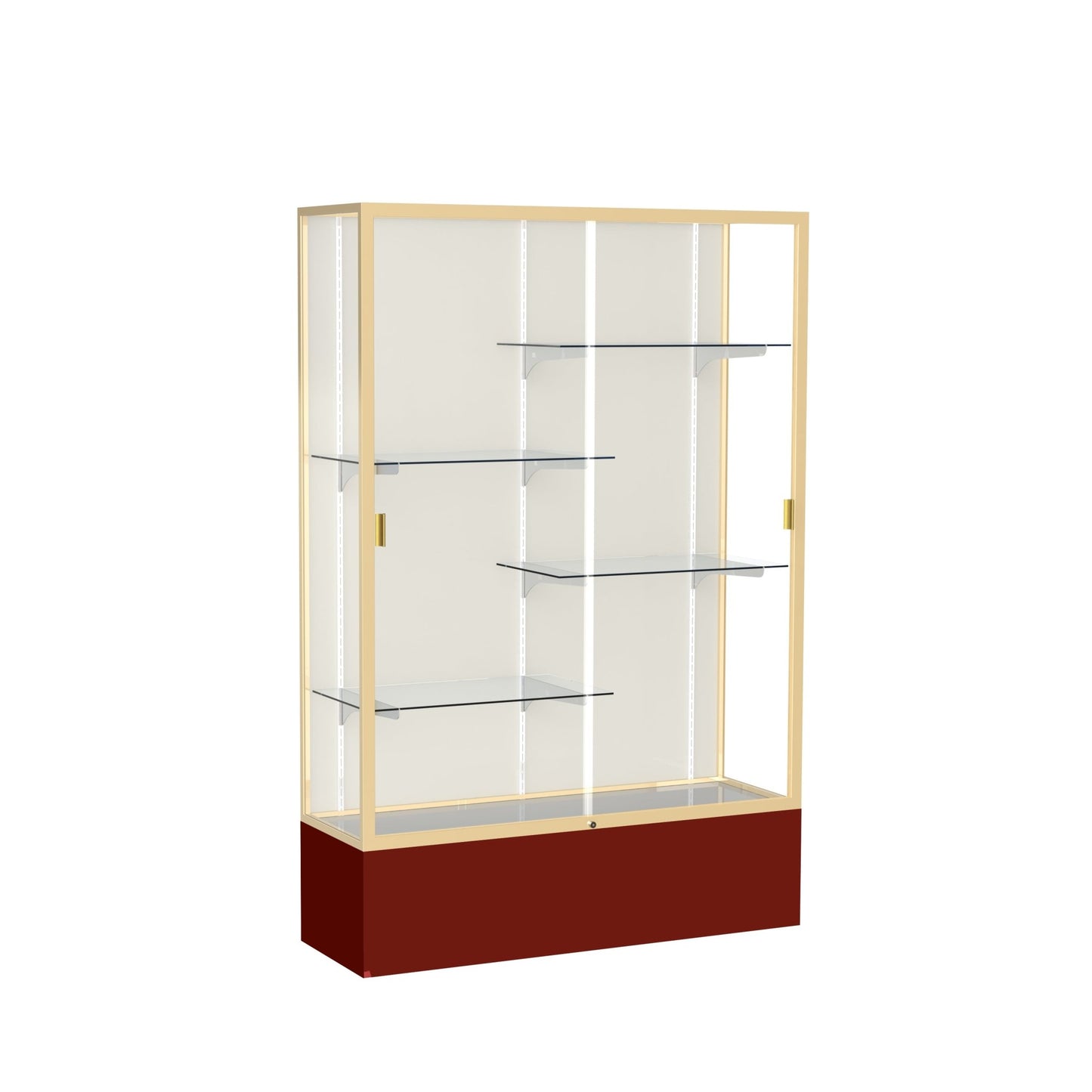 Ghent Spirit Floor Display Case, Unlighted, Aluminum Frame, 72"H x 48"W x 16"D - Waddell Display Collection (GHE - 374XX - XX - XX) - SchoolOutlet