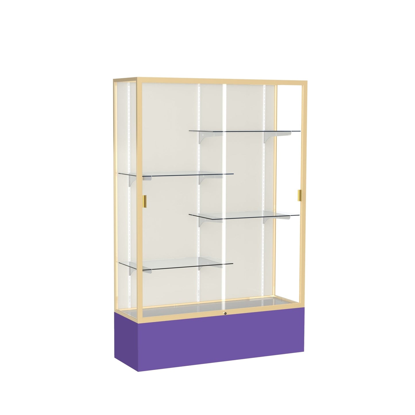 Ghent Spirit Floor Display Case, Unlighted, Aluminum Frame, 72"H x 48"W x 16"D - Waddell Display Collection (GHE - 374XX - XX - XX) - SchoolOutlet