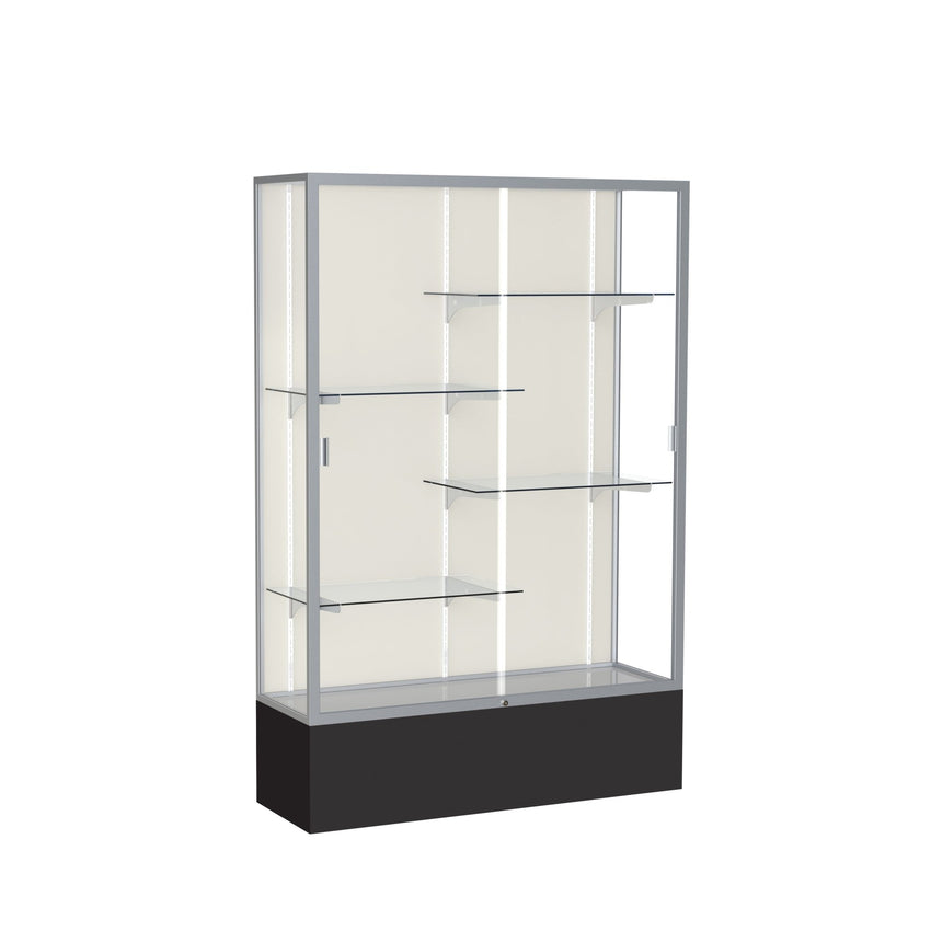 Ghent Spirit Floor Display Case, Unlighted, Aluminum Frame, 72"H x 48"W x 16"D - Waddell Display Collection (GHE - 374XX - XX - XX) - SchoolOutlet