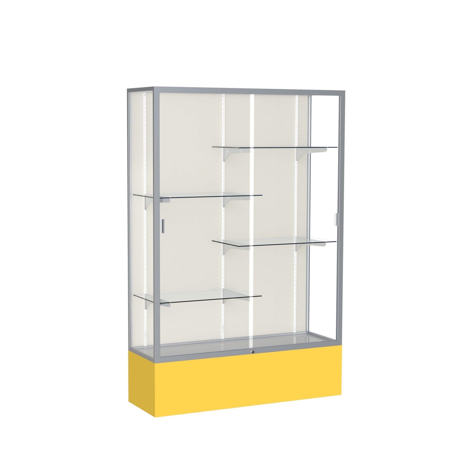 Ghent Spirit Floor Display Case, Unlighted, Aluminum Frame, 72"H x 48"W x 16"D - Waddell Display Collection (GHE - 374XX - XX - XX) - SchoolOutlet