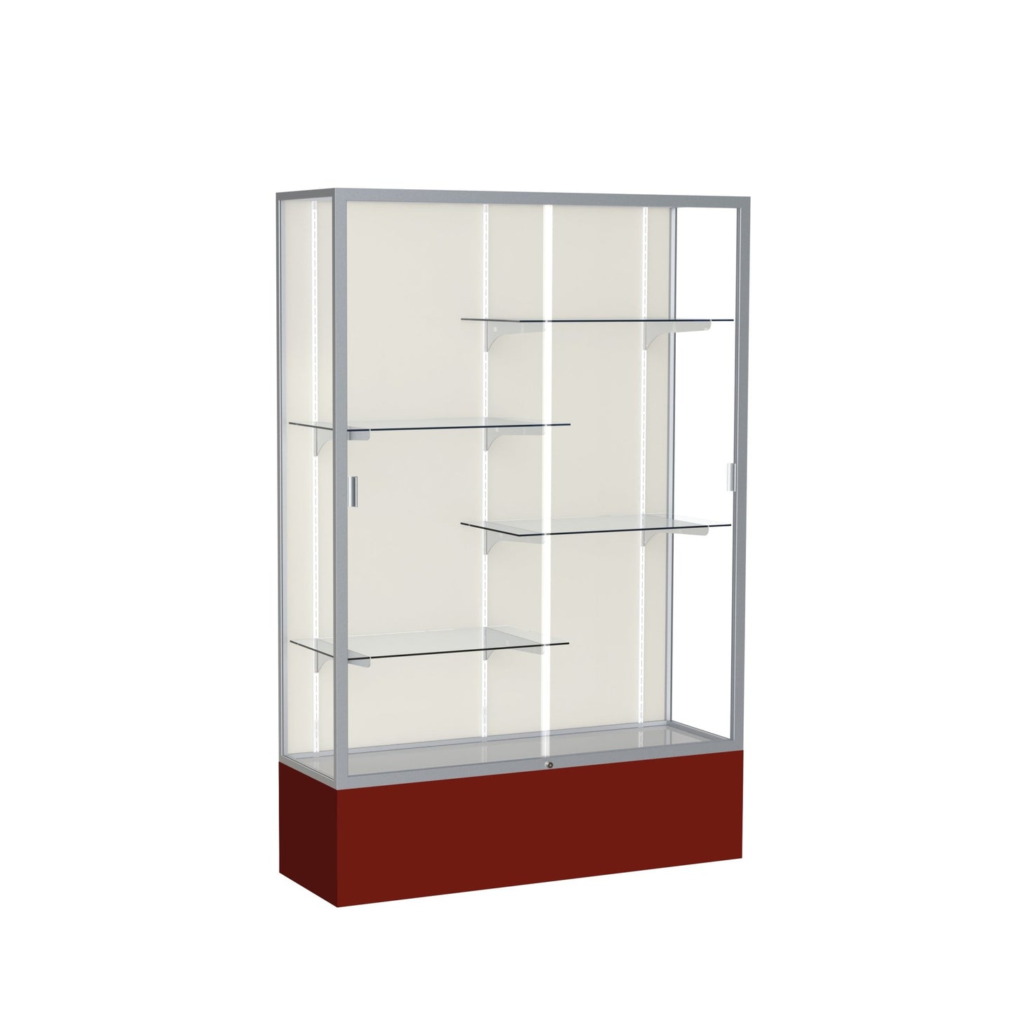 Ghent Spirit Floor Display Case, Unlighted, Aluminum Frame, 72"H x 48"W x 16"D - Waddell Display Collection (GHE - 374XX - XX - XX) - SchoolOutlet