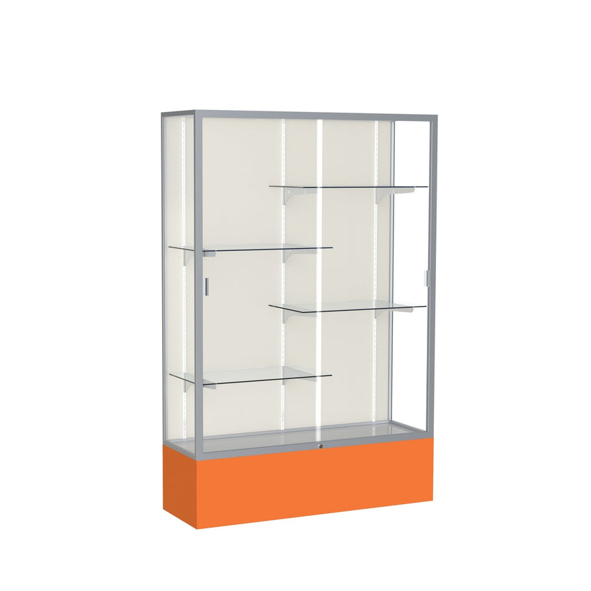 Ghent Spirit Floor Display Case, Unlighted, Aluminum Frame, 72"H x 48"W x 16"D - Waddell Display Collection (GHE - 374XX - XX - XX) - SchoolOutlet
