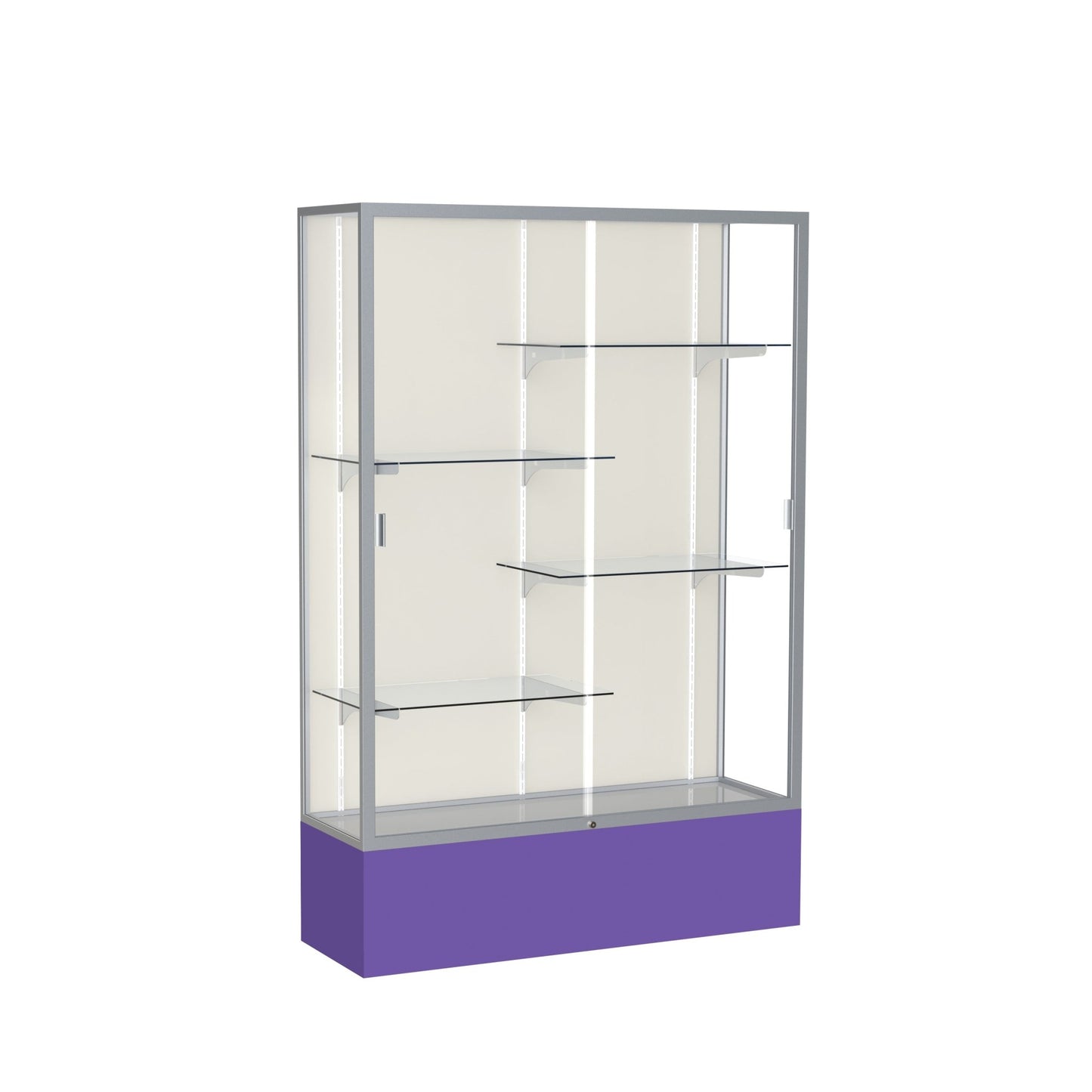 Ghent Spirit Floor Display Case, Unlighted, Aluminum Frame, 72"H x 48"W x 16"D - Waddell Display Collection (GHE - 374XX - XX - XX) - SchoolOutlet