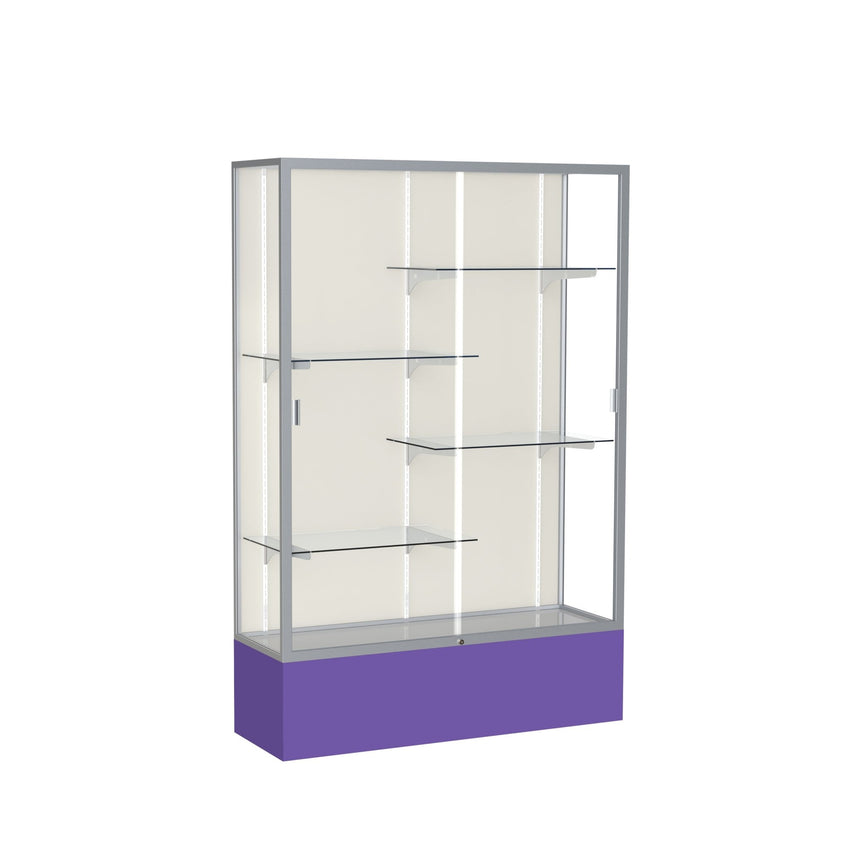 Ghent Spirit Floor Display Case, Unlighted, Aluminum Frame, 72"H x 48"W x 16"D - Waddell Display Collection (GHE - 374XX - XX - XX) - SchoolOutlet