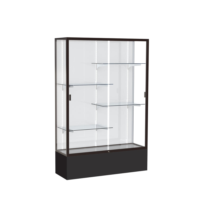 Ghent Spirit Floor Display Case, Unlighted, Aluminum Frame, 72"H x 48"W x 16"D - Waddell Display Collection (GHE - 374XX - XX - XX) - SchoolOutlet