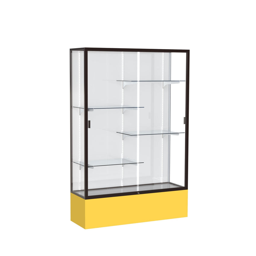 Ghent Spirit Floor Display Case, Unlighted, Aluminum Frame, 72"H x 48"W x 16"D - Waddell Display Collection (GHE - 374XX - XX - XX) - SchoolOutlet