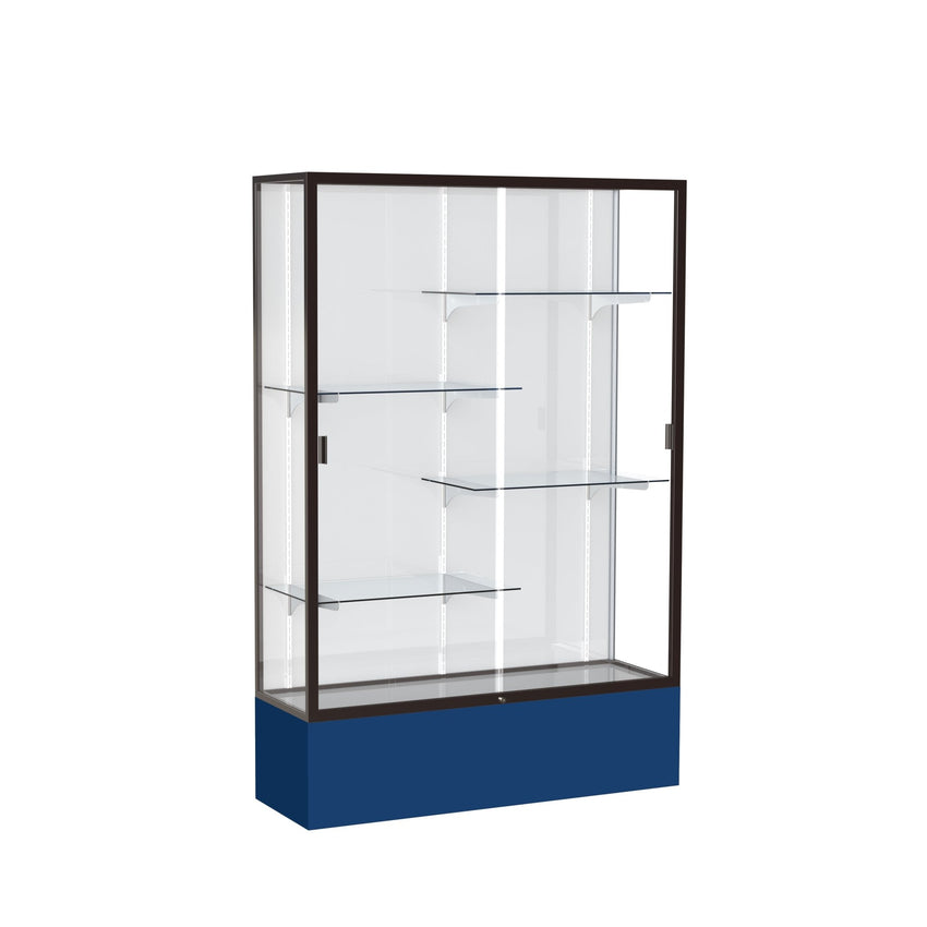 Ghent Spirit Floor Display Case, Unlighted, Aluminum Frame, 72"H x 48"W x 16"D - Waddell Display Collection (GHE - 374XX - XX - XX) - SchoolOutlet