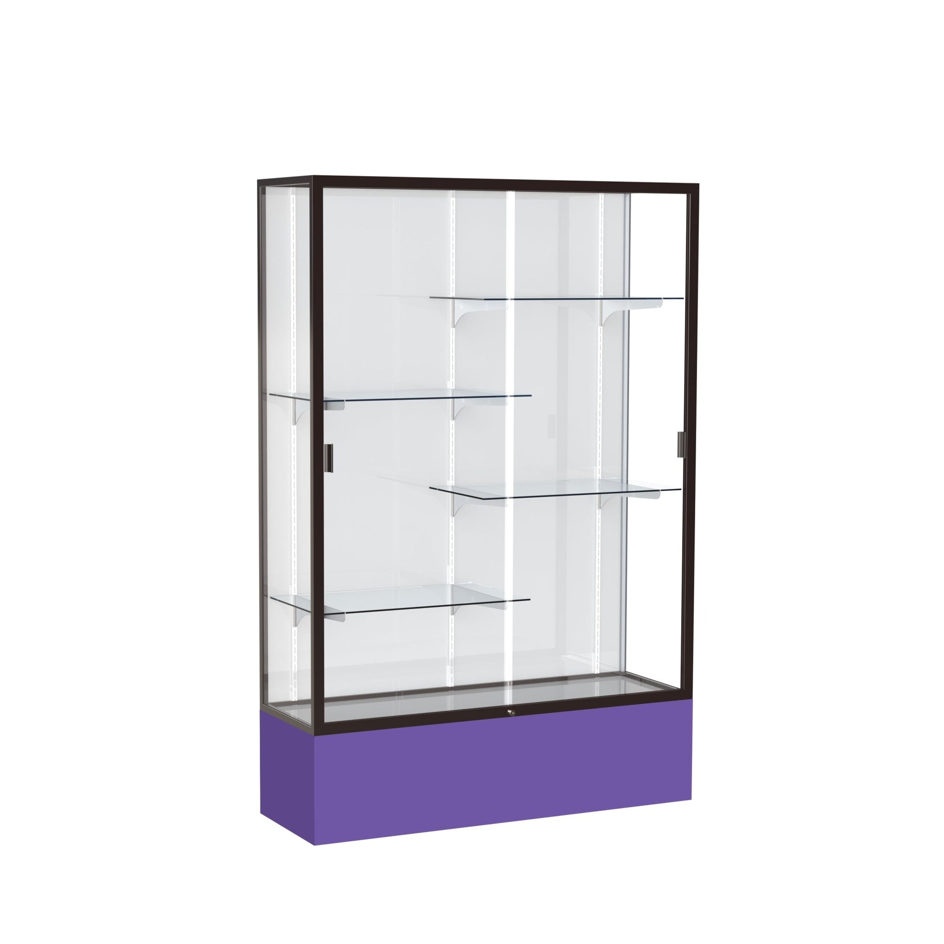 Ghent Spirit Floor Display Case, Unlighted, Aluminum Frame, 72"H x 48"W x 16"D - Waddell Display Collection (GHE - 374XX - XX - XX) - SchoolOutlet