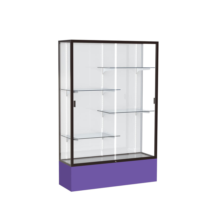 Ghent Spirit Floor Display Case, Unlighted, Aluminum Frame, 72"H x 48"W x 16"D - Waddell Display Collection (GHE - 374XX - XX - XX) - SchoolOutlet