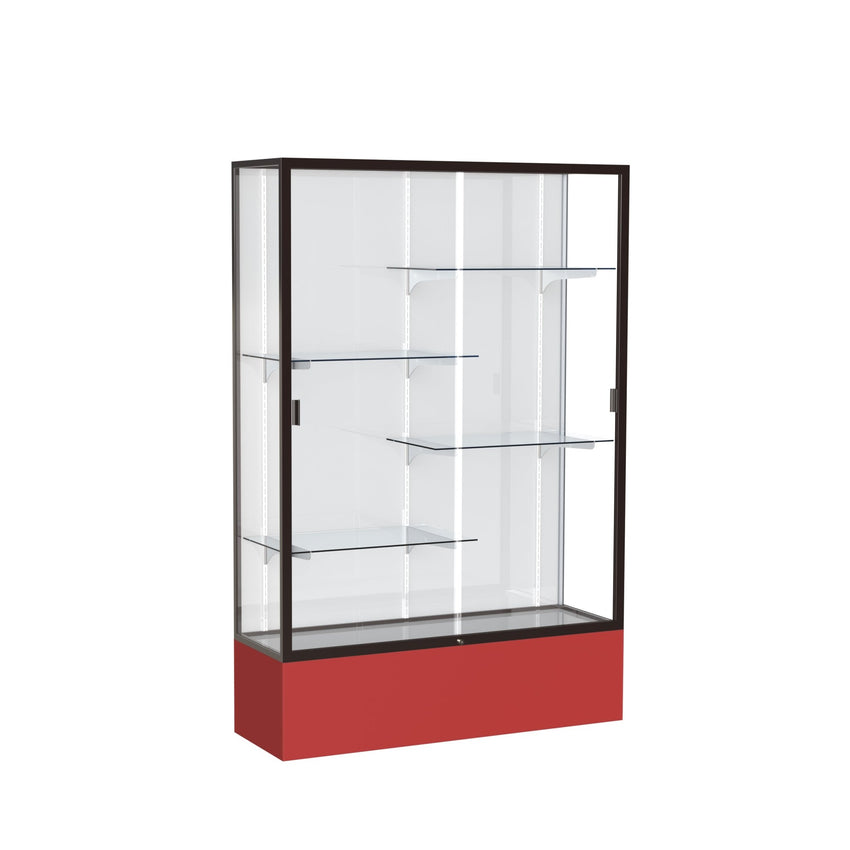 Ghent Spirit Floor Display Case, Unlighted, Aluminum Frame, 72"H x 48"W x 16"D - Waddell Display Collection (GHE - 374XX - XX - XX) - SchoolOutlet